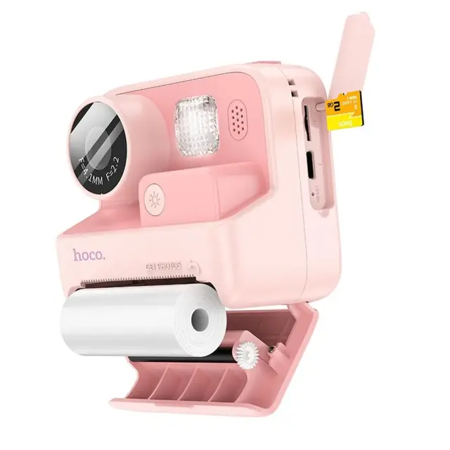 Φωτογραφική Μηχανή 48MP Hoco DV200 Compact με Οθόνη 2" Ροζ 3