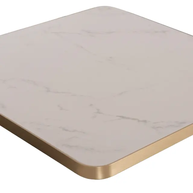 ΕΠΙΦΑΝΕΙΑ ΤΡΑΠΕΖΙΟΥ SINTERED STONE FB96654.12 WHITE MARBLE--ΠΛΑΙΣΙΟ ALU ΧΡΥΣΟ 70x70εκ. 3