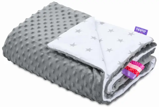 Παιδική Κουβέρτα 2 Όψεων 75x100cm Minky Grey Stars 5907534759419 2