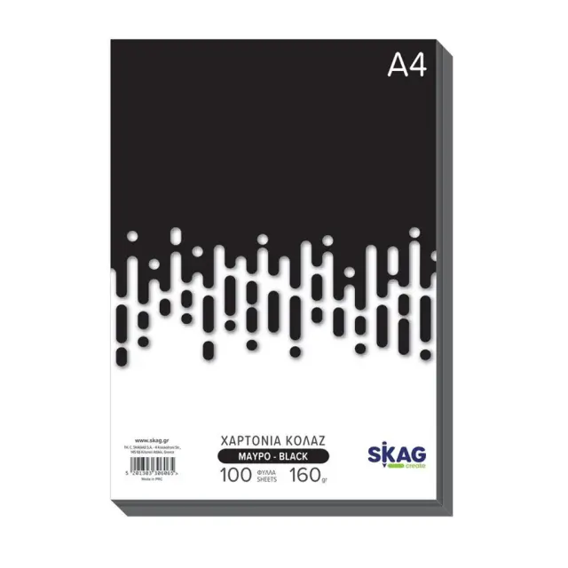 Skag Χαρτόνια Κολάζ 100Φ Α4 Zazoo Μαύρο 160γρ /306065 (Skag)