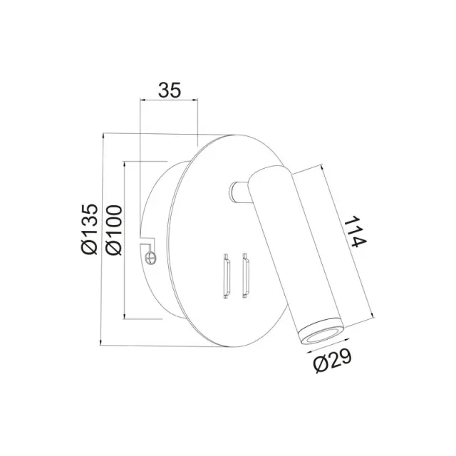 ZEUS-ΦΩΤΙΣΤΙΚΟ ΟΡΟΦΗΣ ΜΑΥΡΟ ΜΕΤΑΛΛΙΚΟ LED 3+4W 3000K 280LM IP20 D13,5X7CM / SF1801LEDB 3