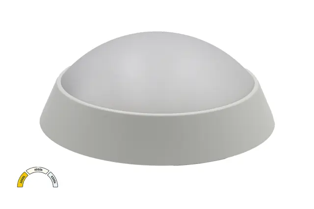 LED ΠΛΑΦΟΝΙΕΡΑ PC ΣΤΡΟΓΓΥΛΗ Φ220mm 20W CCT IP65 ΛΕΥΚΗ