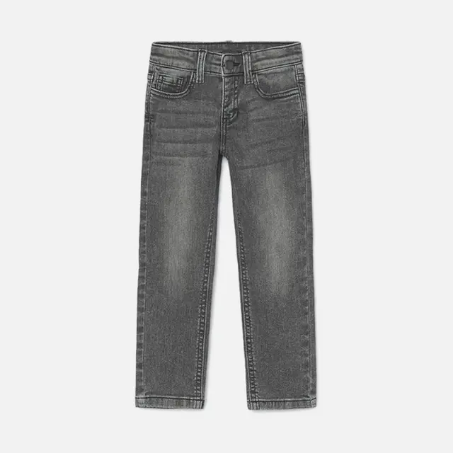 Mayoral Παντελόνι Τζιν Slim Fit Basic Γκρι Σκούρο για Αγόρι