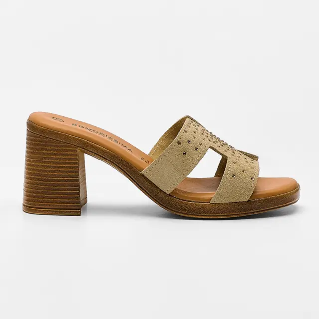 Comodissima Πέδιλα Γυναικείο δέρμα Μπεζ COM/398060 BEIGE