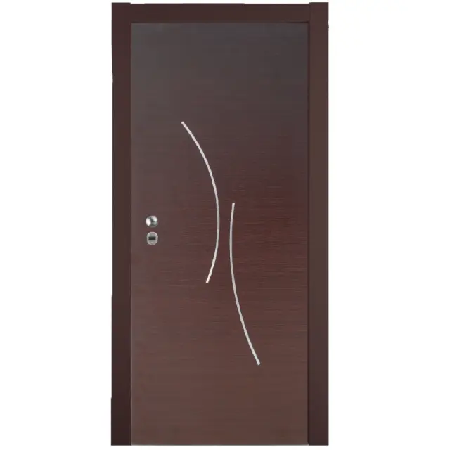Θωρακισμένη πόρτα Wenge με inox / KP116 2
