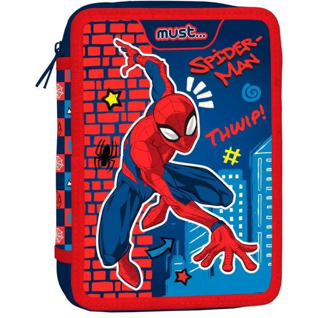 Must Σχολική Κασετίνα Διπλή Γεμάτη Spider-Man Thwip 000508395
