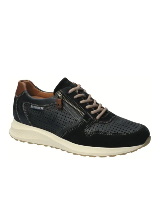 Mephisto Sneakers Ανδρικό δέρμα/δέρμα Nubuck Μπλέ MEP/DINO PERF BLUE 2