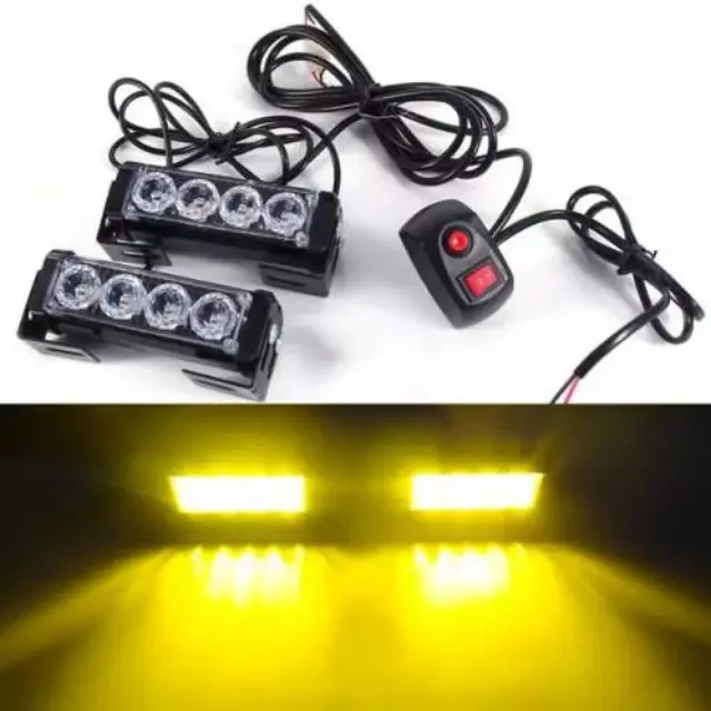 Led μπάρες προειδοποίησης - φάροι οδικής βοήθειας λευκό χρώμα 2τμχ 3