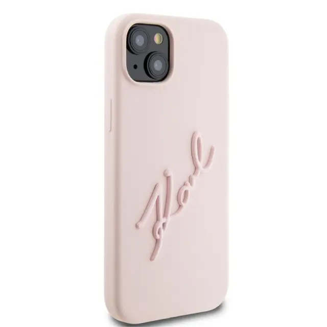Karl Lagerfeld iPhone 15 Plus & iPhone 14 Plus Back cover case - Karl script logo - Pink