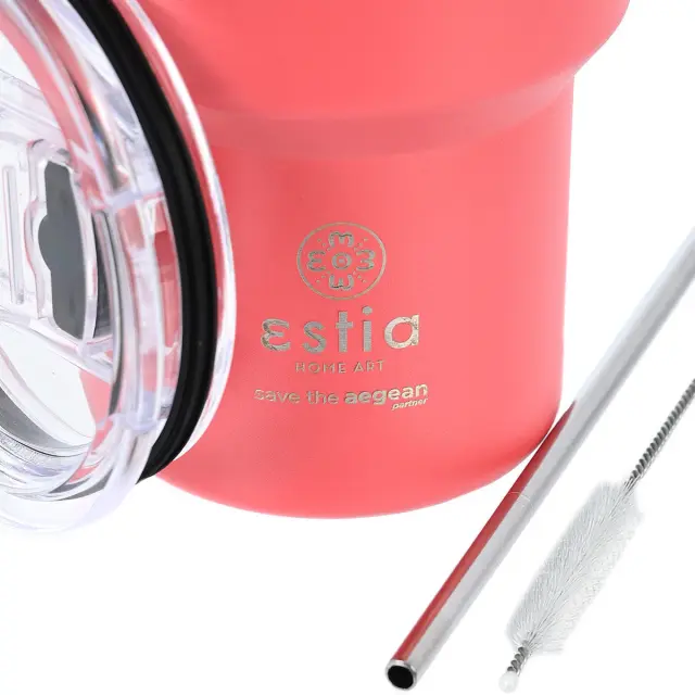 Estia Mug Lite Save The Aegean Fusion Coral Ποτήρι-Θερμός, 400ml 3