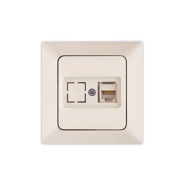 Πρίζα Data Cat 6 Rj 45 Μονή Νίκελ Ματ 8.2x8.2x3.6cm