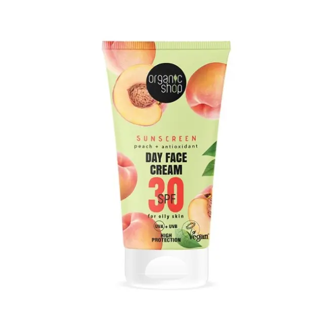 Natura Siberica Organic Shop Peach Αντηλιακή Κρέμα Προσώπου για Λιπαρή Επιδερμίδα SPF30 50ml