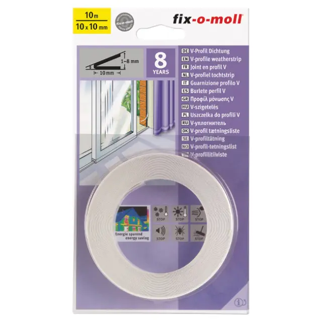 Προφίλ V Λευκό 10mx10mm 2