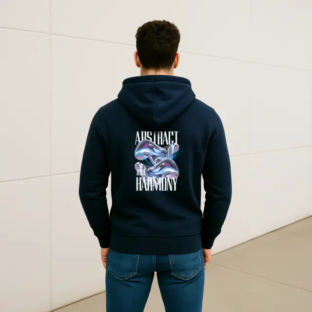 Φούτερ Noshame® Navy με κουκούλα και τύπωμα Harmony - 522516 - XXL