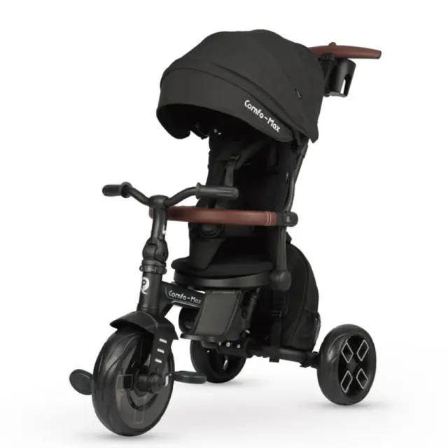 QPlay Comfo Max Αναδιπλούμενο Τρίκυκλο Ποδήλατο 7 σε 1 Black 10+ Μηνών