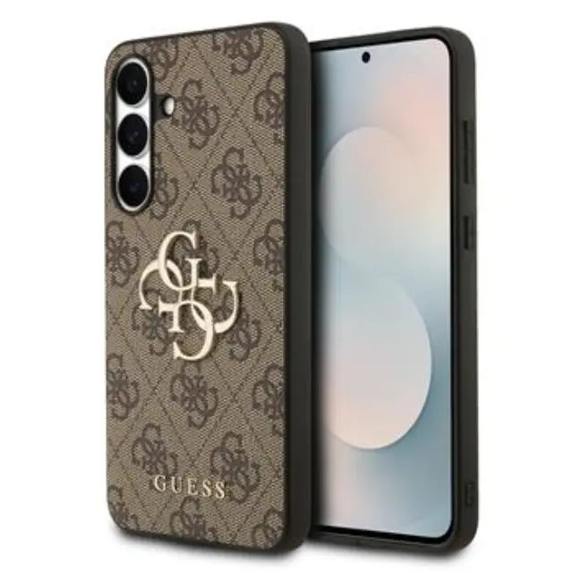 Guess PU 4G Metal Logo Case for Samsung Galaxy S25 FE Brown
