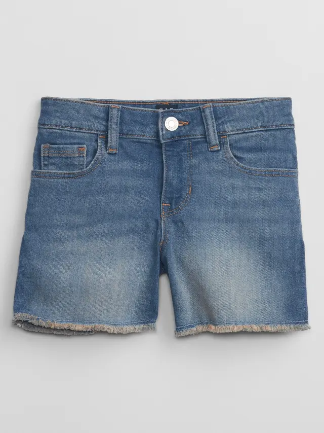 Μπλε Παιδική Mid Rise Midi Denim Σορτς με Washwell medium wash