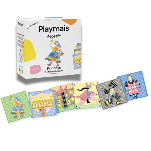 PlayMais Mosaic Κατασκευή με Σφουγγαράκια από Καλαμπόκι και Κάρτες 2.300τεμ – Πριγκίπισσες (3+ ετών) 160968