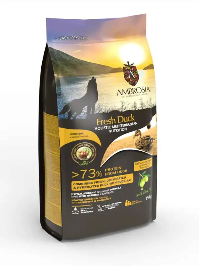 Ambrosia Mediterranean Diet Grain Free Adult Sensitive Fresh Duck 1.5kg Μονόχρωμο