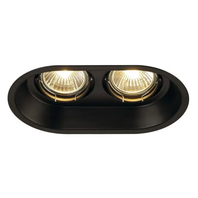 HORN 2 TURNO GU10 recessed, oval, matt black max. 2x 50W