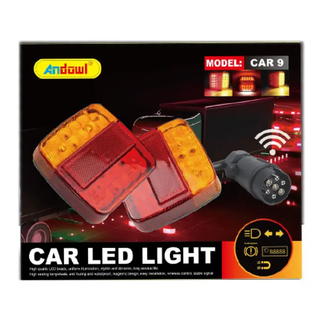 Andowl Car 9 LED Φως Αυτοκινήτου Κόκκινο/Πορτοκαλί