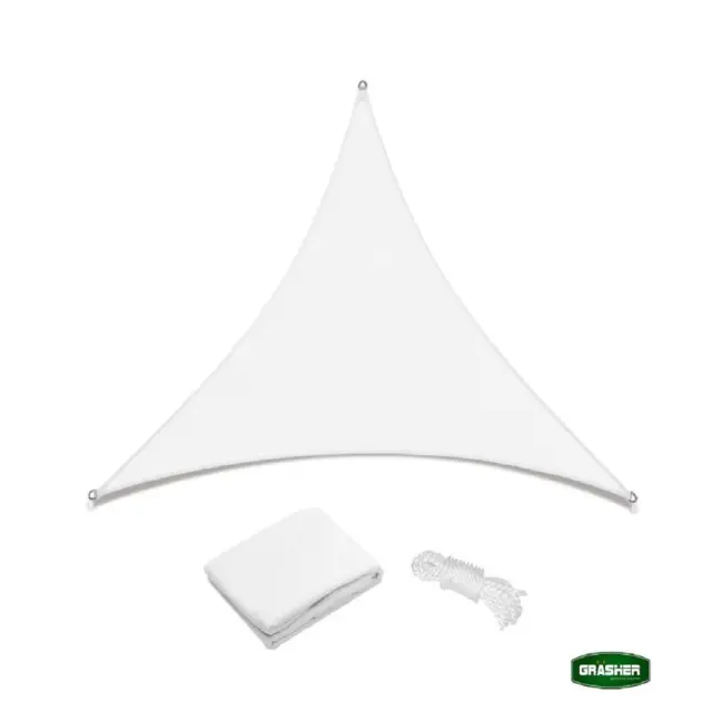 Grasher Ε220 Πανί σκίασης τρίγωνο με κρίκους 180gr/m² 5x5x5m Λευκό / 103789