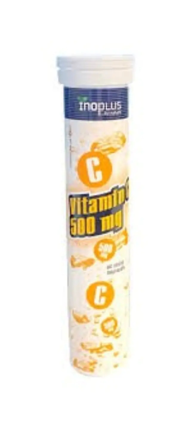 InoPlus Vitamin C 500mg για Ενίσχυση & Τόνωση του Οργανισμού με Γεύση Πορτοκάλι 20 αναβράζοντα δισκία
