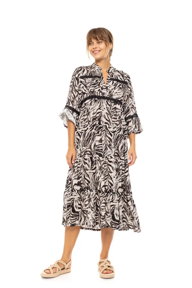 Beachwear Long Black Leopard B607 Type Pink Label - S 2