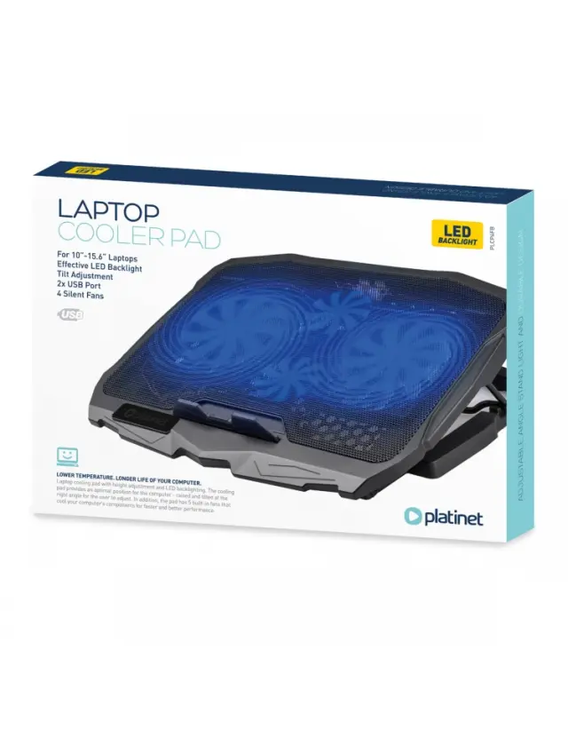 PLATINET LAPTOP COOLER PAD 4 FANS 1500 RMP BLACK