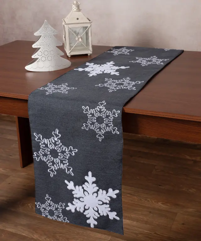 Χριστουγεννιάτικη τραβέρσα NW348 (35cm x 170cm) ανθρακί - -
