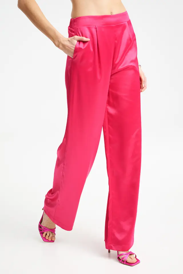 Satin Παντελόνι Ψηλόμεσο με Φαρδιά Γραμμή CORS TROUSERS - XS 2