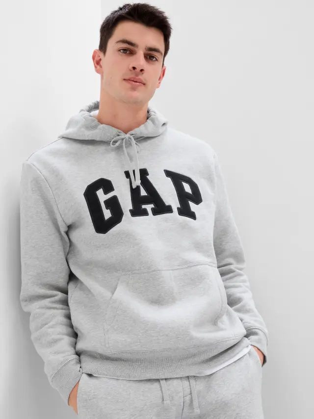 Γκρι Gap Logo Φούτερ με Κουκούλα gray