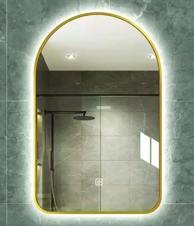 LED Καθρέπτης Μπάνιου Touch KAMARA 50x80cm Χρυσός 77-0081