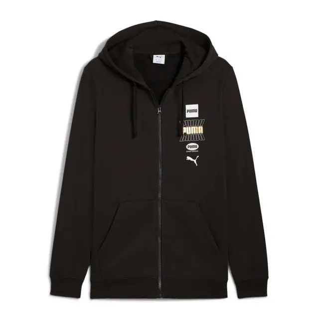 Puma Men's Essentials Logo Lab Holiday Full-Zip Fleece Hoodie Μαύρο 688191-01 (Puma)