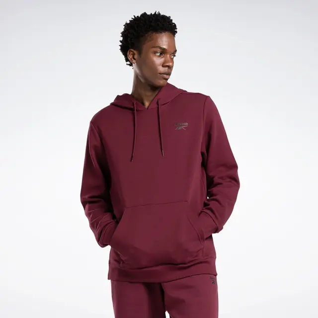 Reebok Left Chest Logo Hoodie (100071336-Crimson) - Βυσσινί