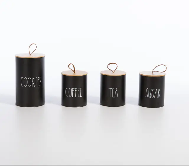 Nef-Nef Homeware Δοχείο Για Μπισκότα Μεταλλικό 'Cookies' 12x12x20 Black 2