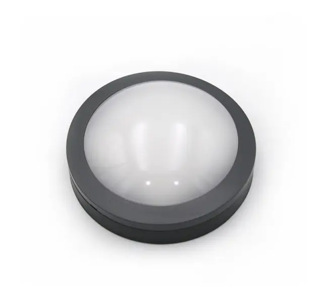 LED ΠΛΑΦΟΝΙΕΡΑ PC ΣΤΡΟΓΓΥΛΗ Φ170mm 8W 3000Κ IP65 ΓΚΡΙ