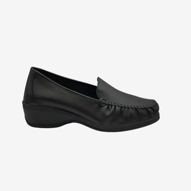 Stiledivita Μοκασίνια-Loafers Γυναικείο δέρμα/ύφασμα Μαύρο STI/447005 NERO - 39