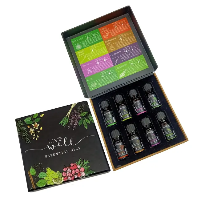 Aromatherapy Gift Set Live Well Pure Essential Oil – Σετ με 8 Αιθέρια Έλαια 10ml 2