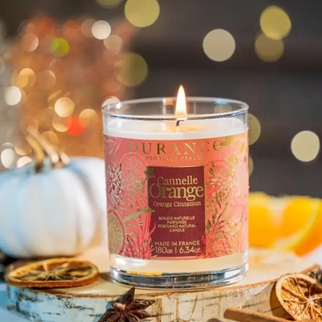 Durance Handmade Christmas Candle Orange Cannelle Χριστουγεννιάτικο κερί πορτοκάλι κανέλα με ξύλινο φυτίλι +/- 50h 280g 3