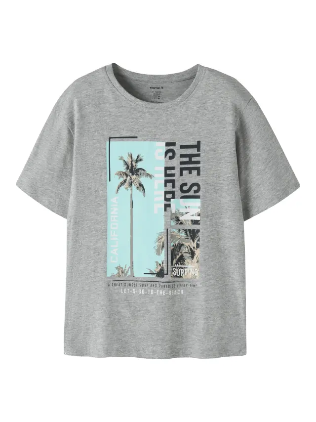 Name It Μπλούζα αγορίστικο πλεκτό Γκρι NKMVAGNO SS LOOSE TOP - 13224966