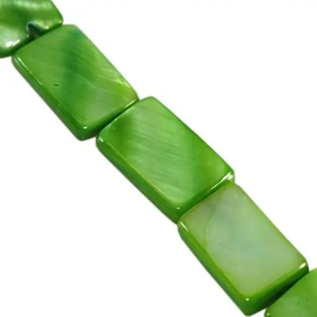 Mother of Pearl Ορθογώνιο Πλακέ Green 10x15mm ~25τεμ