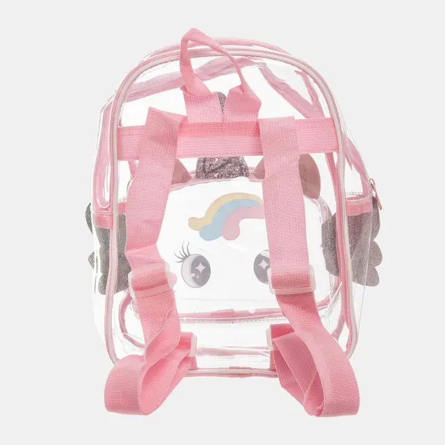 Τσαντάκι πλάτης διάφανο ροζ unicorn 2