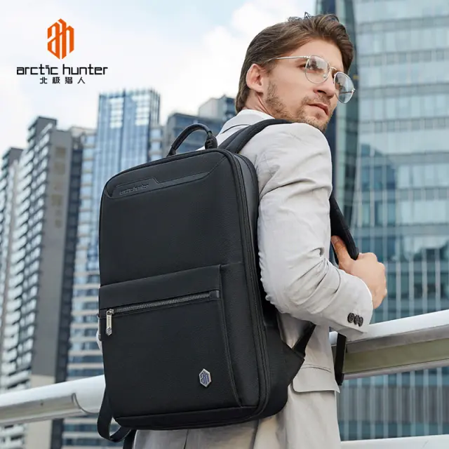 ARCTIC HUNTER τσάντα πλάτης B00410 με θήκη laptop 14", πτυσσόμενη, μαύρη 3