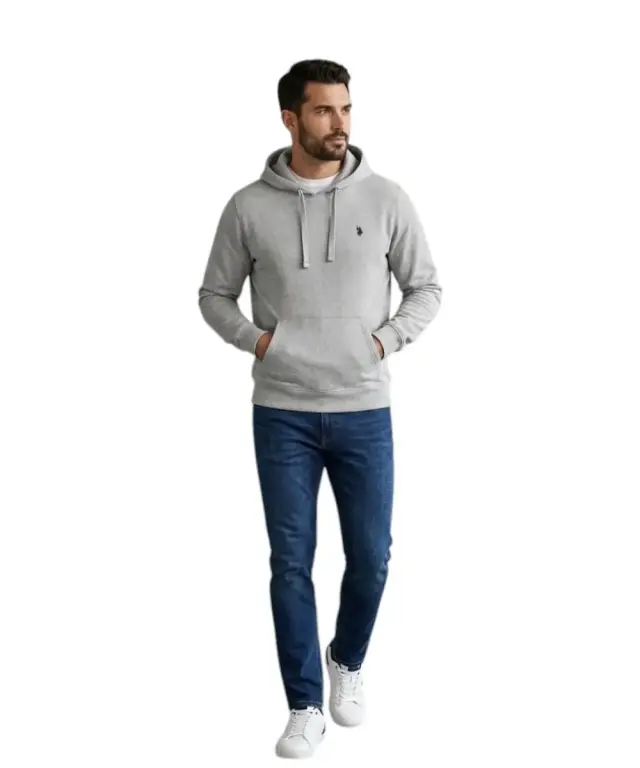 U.S. Polo Assn. - Ανδρικό Φούτερ Με Κουκούλα 63012-53223-188 Γκρι - XL