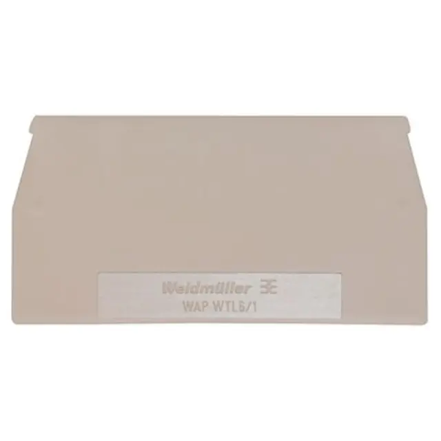 End plate for terminals, dark beige, Height: 65 mm, Width: 1.5 mm, V-0, Wemid, Snap-on: No