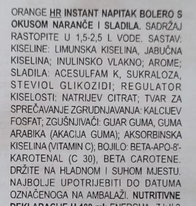 BOLERO Πορτοκάλι - Χυμός σε σκόνη για 1,5L (σακουλάκι 9γρ) 2