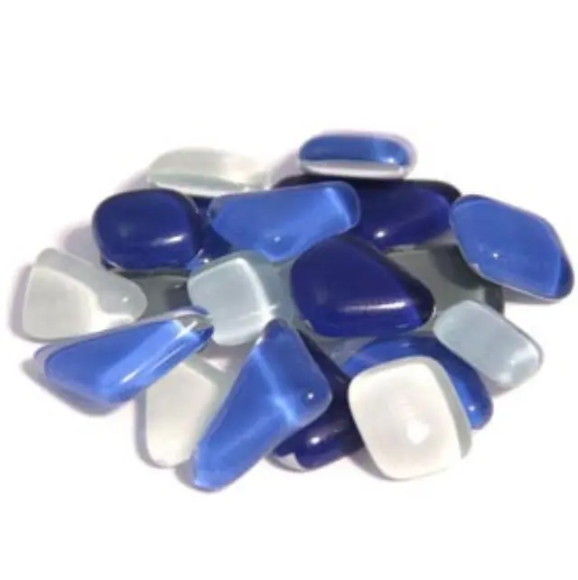 Γυάλινες Ψηφίδες Soft Glass - Blue Mix - Πολυγωνικές - 200gr