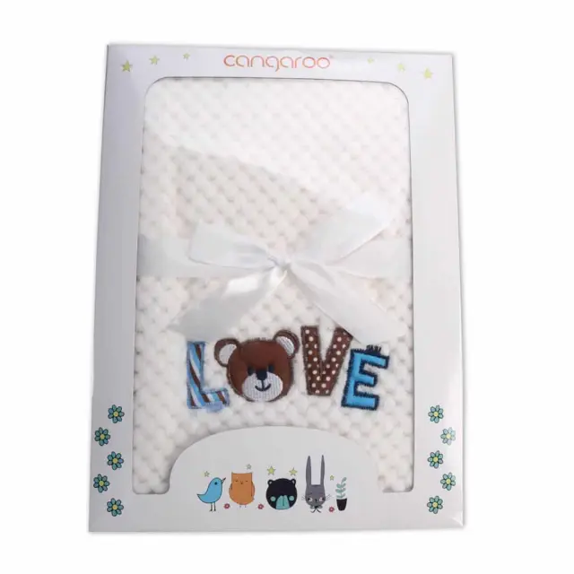 Cangaroo Κουβέρτα Αγκαλιάς & Λίκνου Freya Fleece Λευκή 80x110cm 3800146263973 2