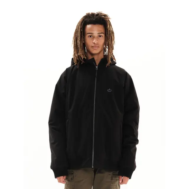 Emerson Ribbed Jacket with Hood (222.EM10.116-Black) - Μαύρο